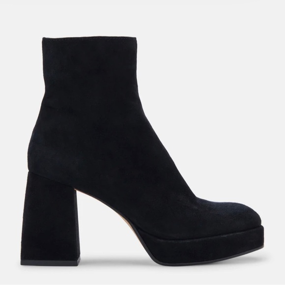 DOLCE VITA BLACK SUEDE ULYSES PLATFORM BOOTS 10 NEW - Picture 1 of 12